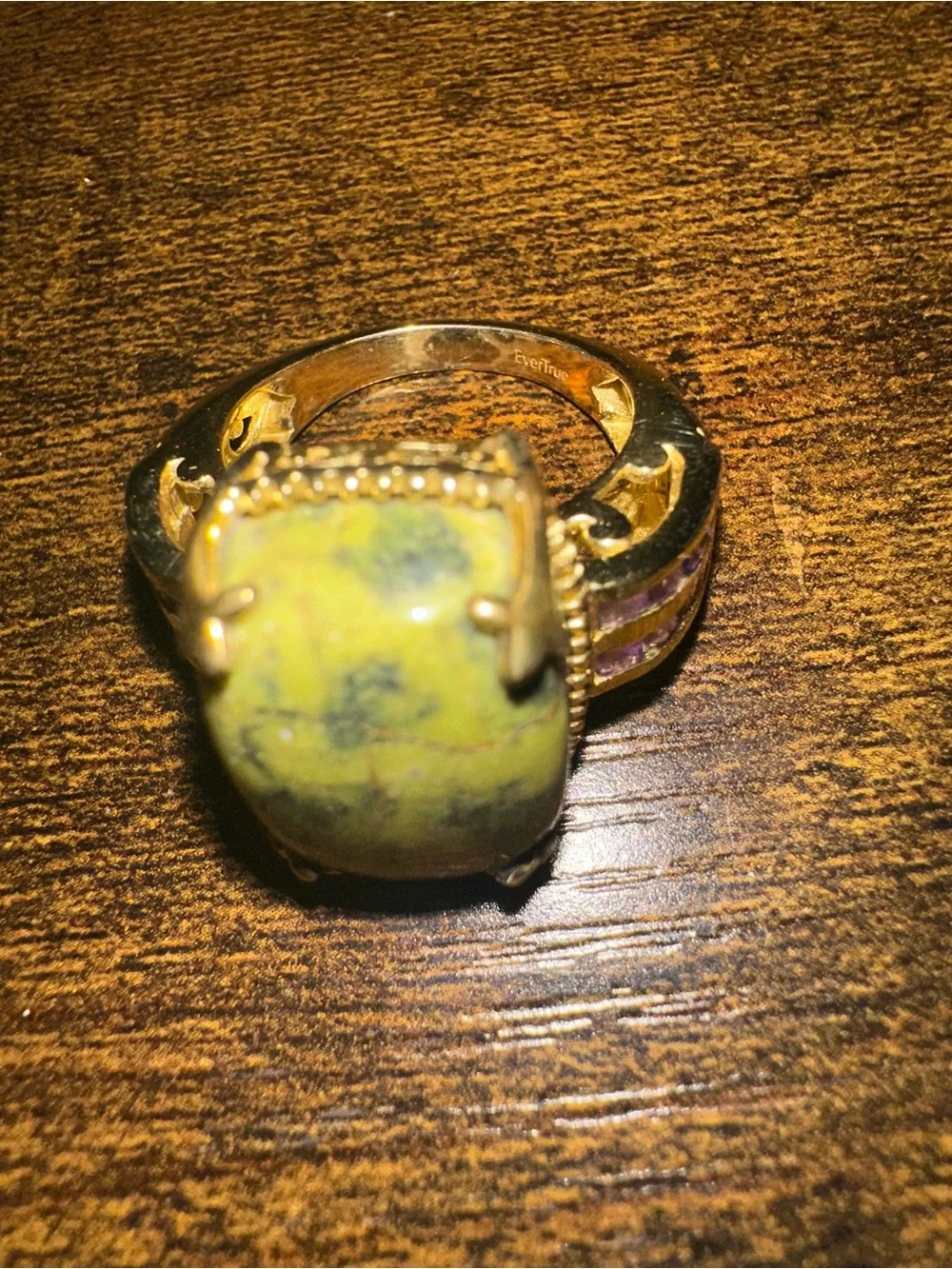 Vermeil Yellow Gold Sterling Tasmanian Stichtite sz 9